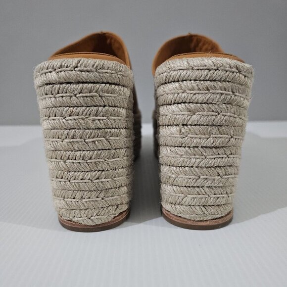 Paloma Barcelo Hebe Wedge Clog Mule Espadrille Womens Orche Orange Leather EU 40 - Picture 7 of 12